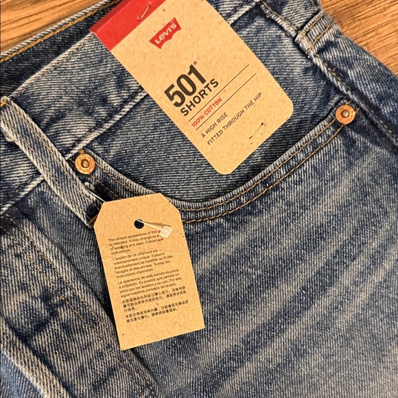 Levi's Women's Distressed Blue Jean Shorts - Picture 2 of 7